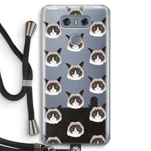 CaseCompany It's a Purrr Case: LG G6 Transparant Hoesje met koord