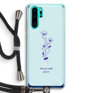 CaseCompany Bloom with grace: Huawei P30 Pro Transparant Hoesje met koord