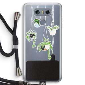 CaseCompany Hang In There: LG G6 Transparant Hoesje met koord