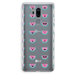 CaseCompany Smiley watermeloenprint: LG G7 Thinq Transparant Hoesje