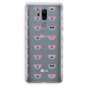 CaseCompany Smiley watermeloenprint: LG G7 Thinq Transparant Hoesje