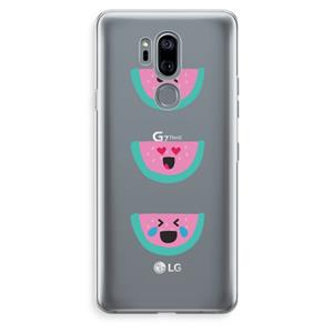 CaseCompany Smiley watermeloen: LG G7 Thinq Transparant Hoesje