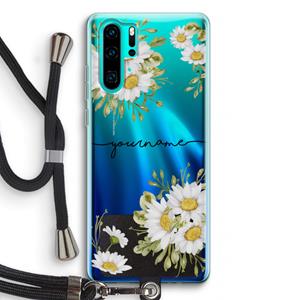 CaseCompany Daisies: Huawei P30 Pro Transparant Hoesje met koord