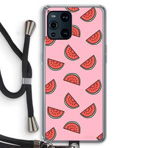 CaseCompany Watermeloen: Oppo Find X3 Pro Transparant Hoesje met koord