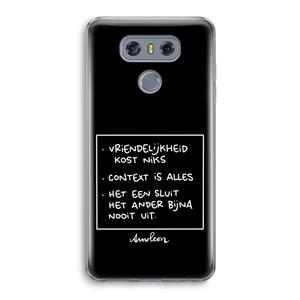 CaseCompany Mijn Motto's: LG G6 Transparant Hoesje
