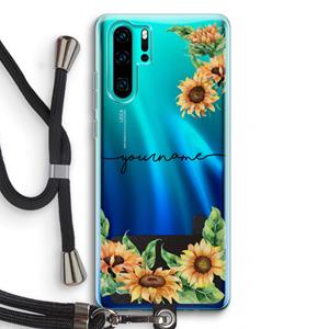 CaseCompany Zonnebloemen: Huawei P30 Pro Transparant Hoesje met koord