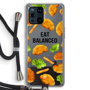 CaseCompany Eat Balanced: Oppo Find X3 Pro Transparant Hoesje met koord