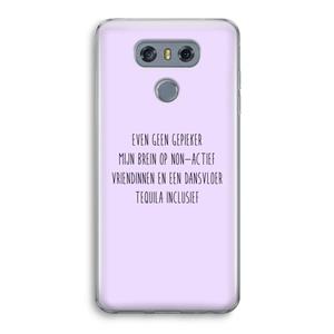 CaseCompany Tequila: LG G6 Transparant Hoesje