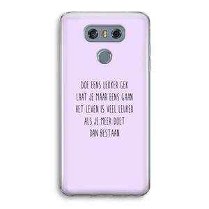 CaseCompany Gek: LG G6 Transparant Hoesje