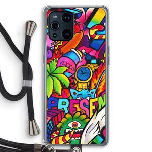 CaseCompany Represent: Oppo Find X3 Pro Transparant Hoesje met koord