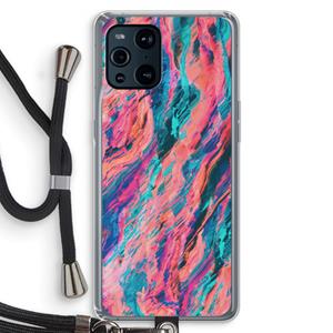 CaseCompany Electric Times: Oppo Find X3 Pro Transparant Hoesje met koord