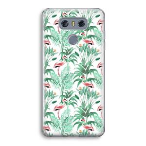 CaseCompany Flamingo bladeren: LG G6 Transparant Hoesje