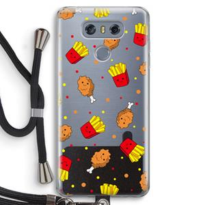 CaseCompany Chicken 'n Fries: LG G6 Transparant Hoesje met koord