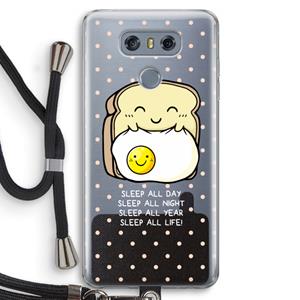 CaseCompany Sleep All Day: LG G6 Transparant Hoesje met koord