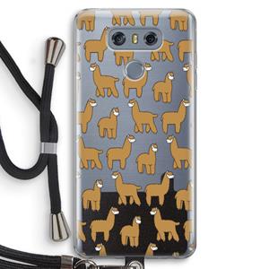 CaseCompany Alpacas: LG G6 Transparant Hoesje met koord