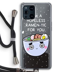 CaseCompany I'm A Hopeless Ramen-Tic For You: Oppo Find X3 Pro Transparant Hoesje met koord