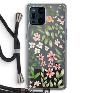 CaseCompany Botanical sweet flower heaven: Oppo Find X3 Pro Transparant Hoesje met koord