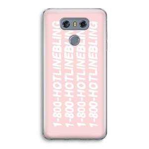 CaseCompany Hotline bling pink: LG G6 Transparant Hoesje