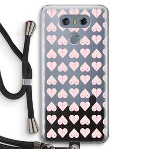 CaseCompany Ass 'n Titties: LG G6 Transparant Hoesje met koord