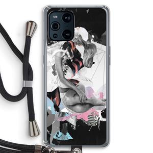 CaseCompany Camouflage de sommeil: Oppo Find X3 Pro Transparant Hoesje met koord
