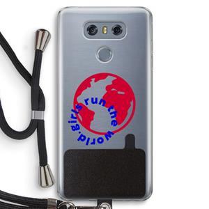 CaseCompany Run The World: LG G6 Transparant Hoesje met koord