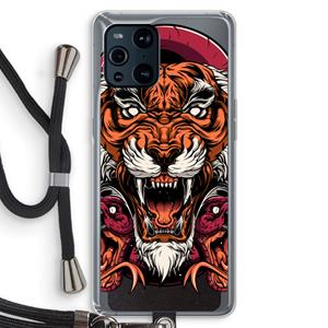 CaseCompany Tiger and Rattlesnakes: Oppo Find X3 Pro Transparant Hoesje met koord