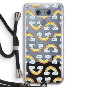CaseCompany Regenboog: LG G6 Transparant Hoesje met koord