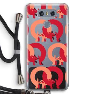 CaseCompany Dogs: LG G6 Transparant Hoesje met koord
