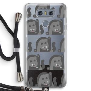 CaseCompany Cats: LG G6 Transparant Hoesje met koord