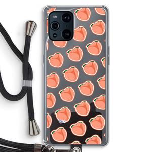 CaseCompany Just peachy: Oppo Find X3 Pro Transparant Hoesje met koord