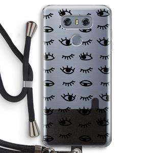 CaseCompany Eye pattern #2: LG G6 Transparant Hoesje met koord