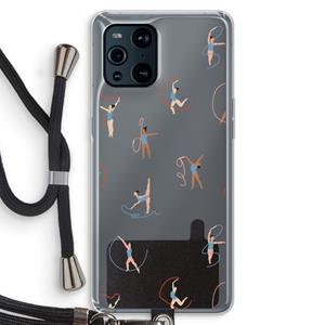 CaseCompany Dancing #3: Oppo Find X3 Pro Transparant Hoesje met koord