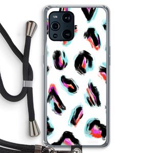 CaseCompany Cheetah color: Oppo Find X3 Pro Transparant Hoesje met koord