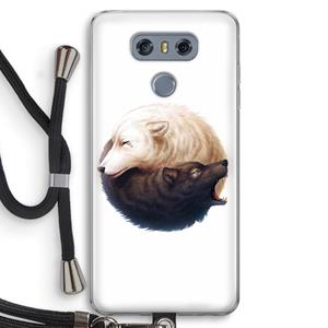 CaseCompany Yin Yang Wolves: LG G6 Transparant Hoesje met koord