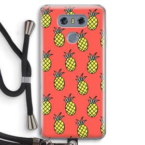 CaseCompany Ananas: LG G6 Transparant Hoesje met koord