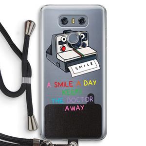 CaseCompany Smile: LG G6 Transparant Hoesje met koord