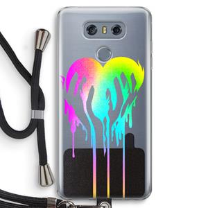 CaseCompany Hold My Heart: LG G6 Transparant Hoesje met koord