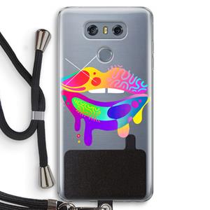 CaseCompany Lip Palette: LG G6 Transparant Hoesje met koord