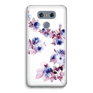 CaseCompany Waterverf bloemen: LG G6 Transparant Hoesje