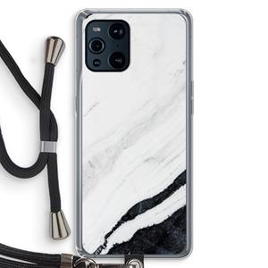 CaseCompany Elegante marmer: Oppo Find X3 Pro Transparant Hoesje met koord