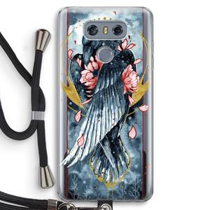 CaseCompany Golden Raven: LG G6 Transparant Hoesje met koord