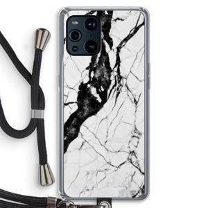 CaseCompany Witte marmer 2: Oppo Find X3 Pro Transparant Hoesje met koord