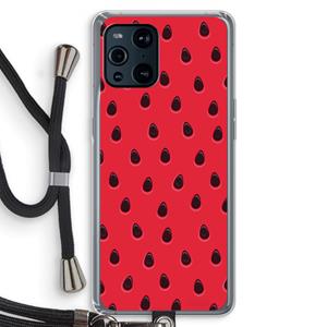 CaseCompany Watermelon: Oppo Find X3 Pro Transparant Hoesje met koord