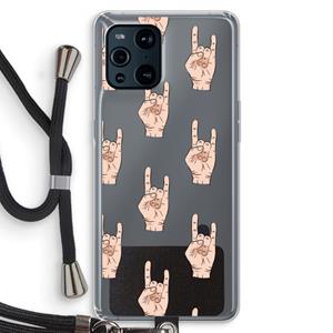 CaseCompany Rock: Oppo Find X3 Pro Transparant Hoesje met koord