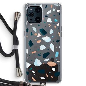 CaseCompany Terrazzo N°13: Oppo Find X3 Pro Transparant Hoesje met koord