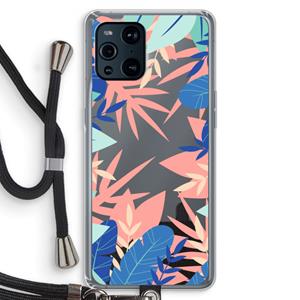 CaseCompany Tropisch: Oppo Find X3 Pro Transparant Hoesje met koord
