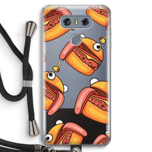CaseCompany Hamburger: LG G6 Transparant Hoesje met koord