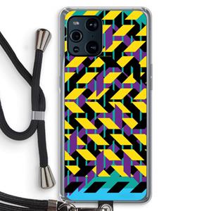 CaseCompany Skew Bee 3: Oppo Find X3 Pro Transparant Hoesje met koord