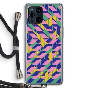 CaseCompany Skew Blush 1: Oppo Find X3 Pro Transparant Hoesje met koord