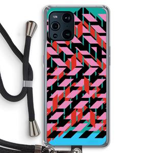 CaseCompany Skew Blush 2: Oppo Find X3 Pro Transparant Hoesje met koord